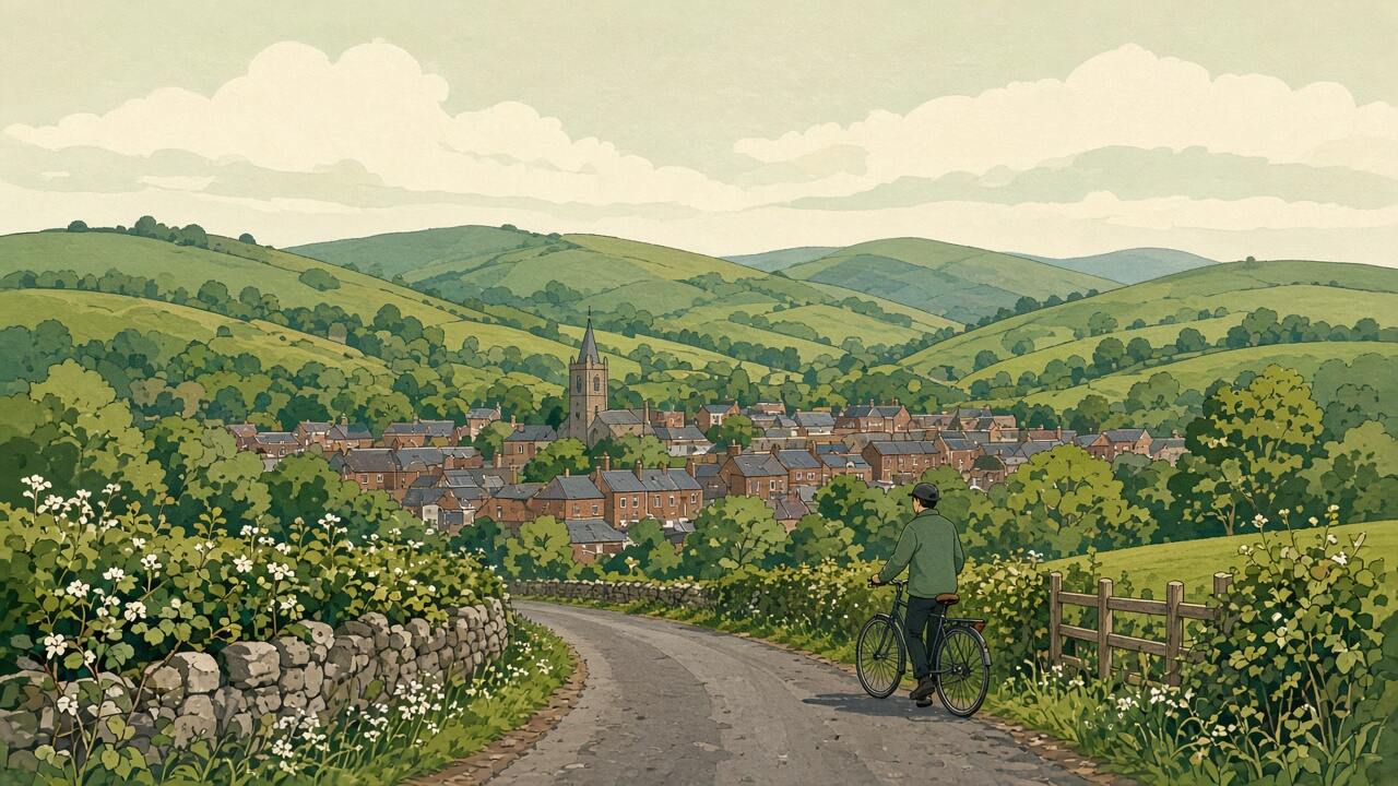 Green hills and a small town for local SEO in Surrey