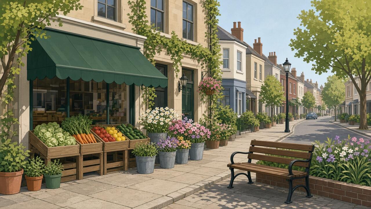 A suburban high street used as an example for Purley web design